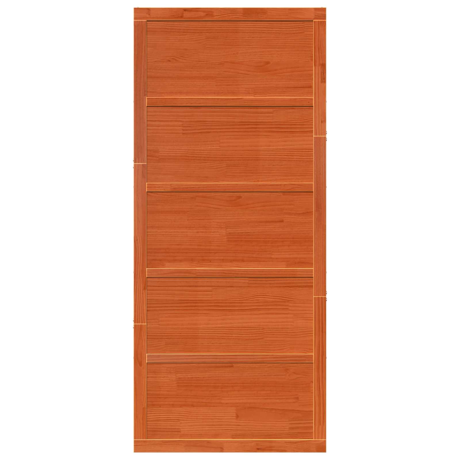 vidaXL Drzwi do stodoły Woskowany brąz 90 x 2,5 x 208 cm