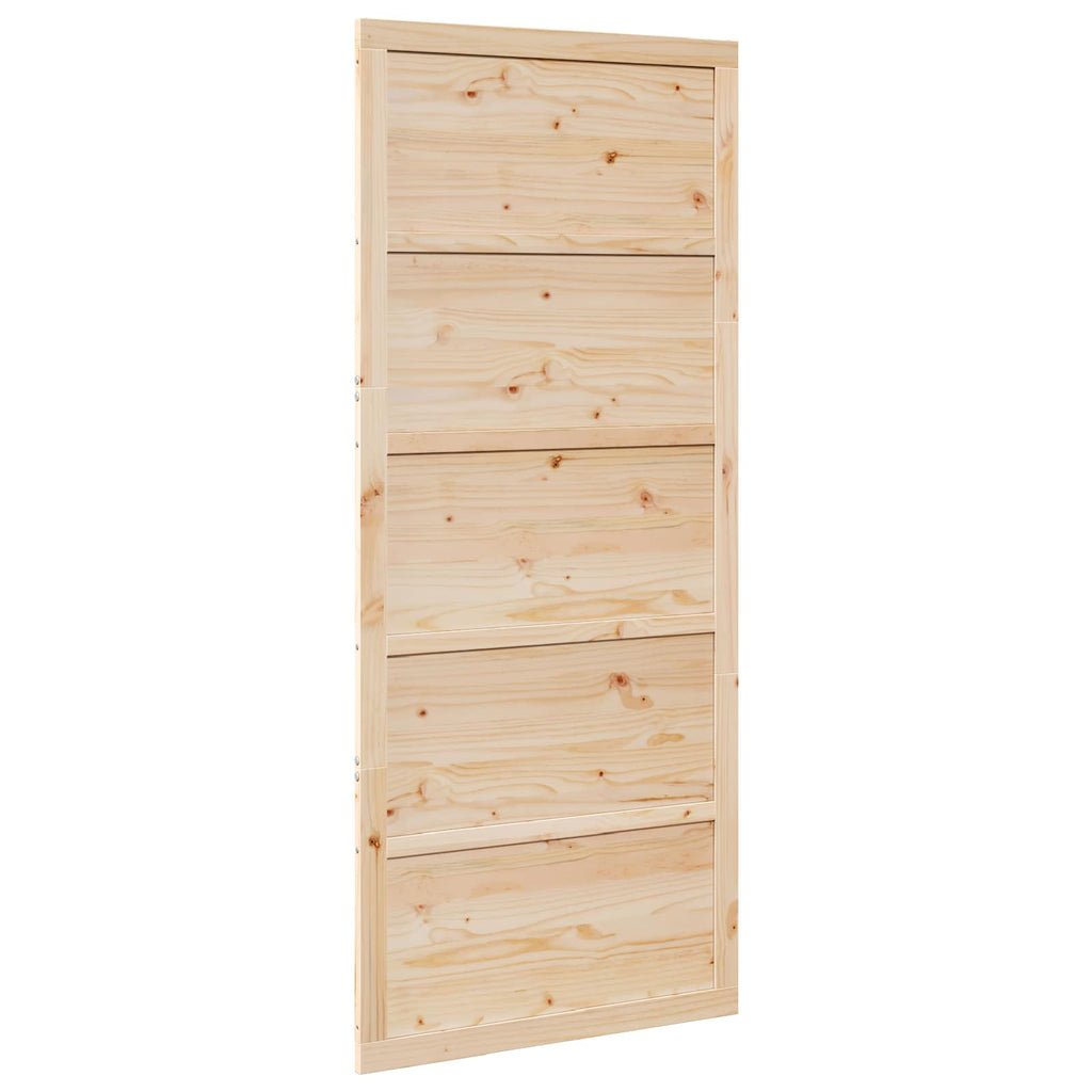 vidaXL Drzwi do stodoły naturalny 80 x 2,5 x 208 cm