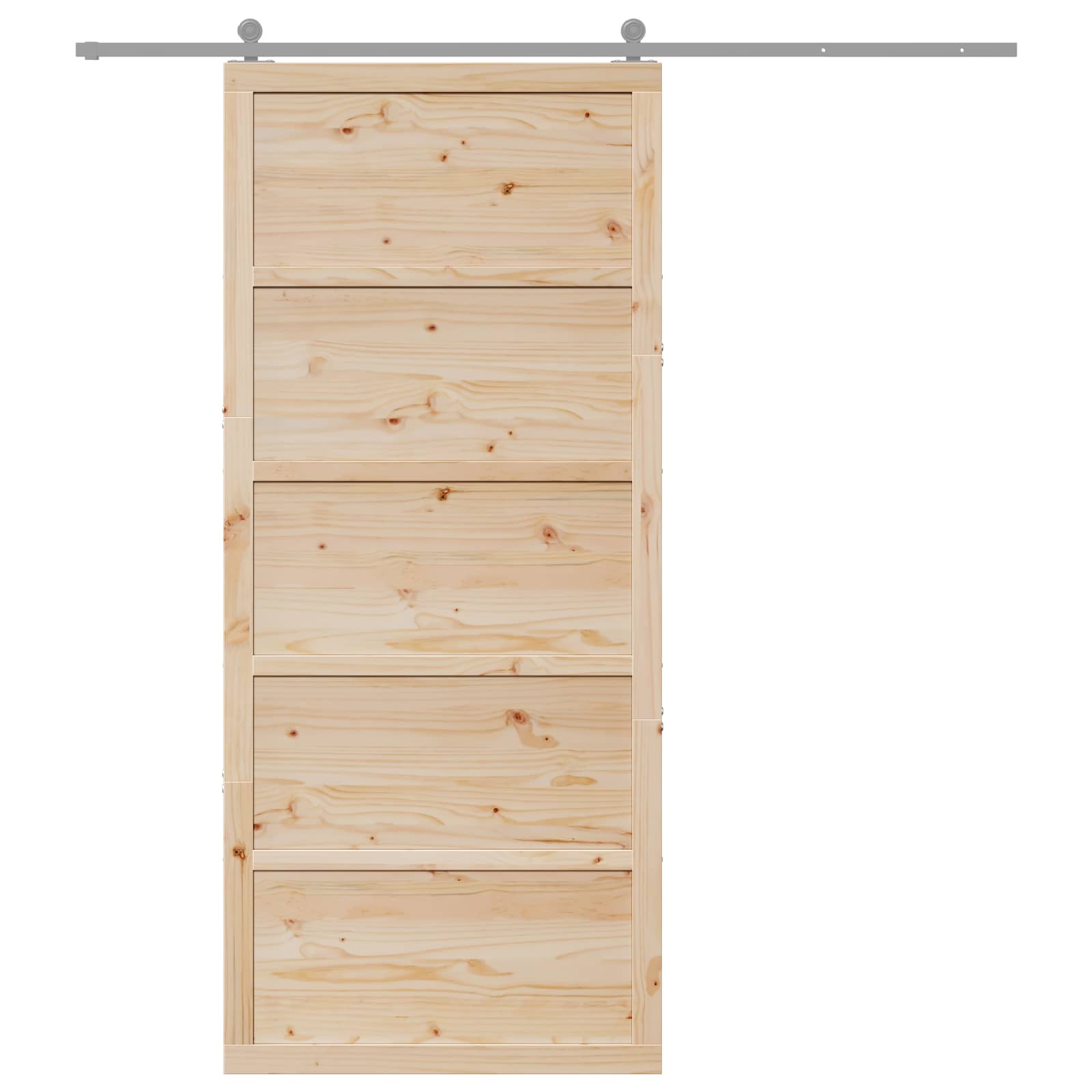 vidaXL Drzwi do stodoły naturalny 80 x 2,5 x 208 cm