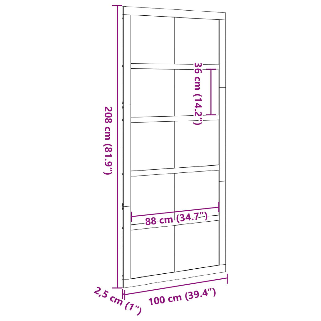 vidaXL Drzwi do stodoły Sosna woskowana 100 x 2,5 x 208 cm