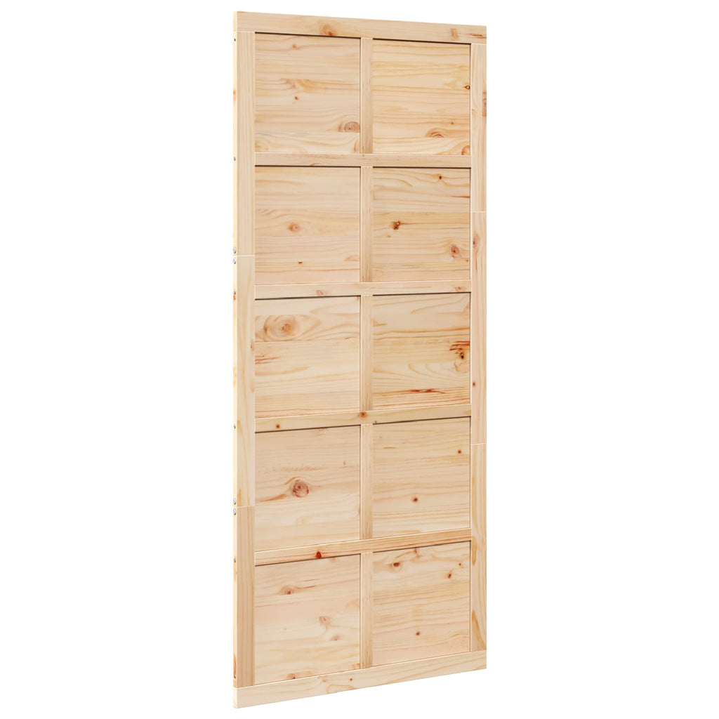 vidaXL Drzwi do stodoły naturalny 90 x 2,5 x 208 cm