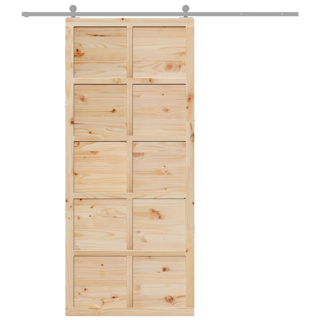 vidaXL Drzwi do stodoły naturalny 90 x 2,5 x 208 cm