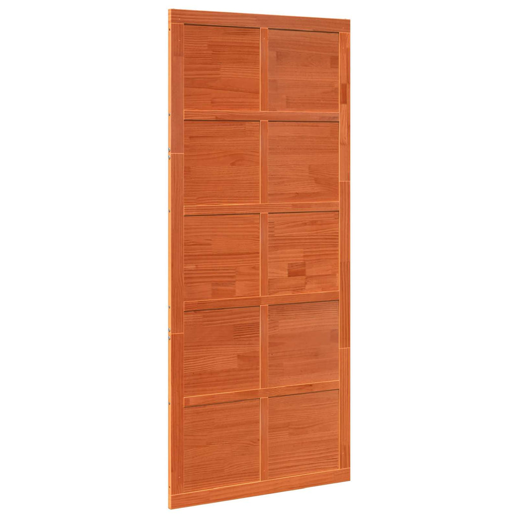 vidaXL Drzwi do stodoły Sosna woskowana 90 x 2,5 x 208 cm