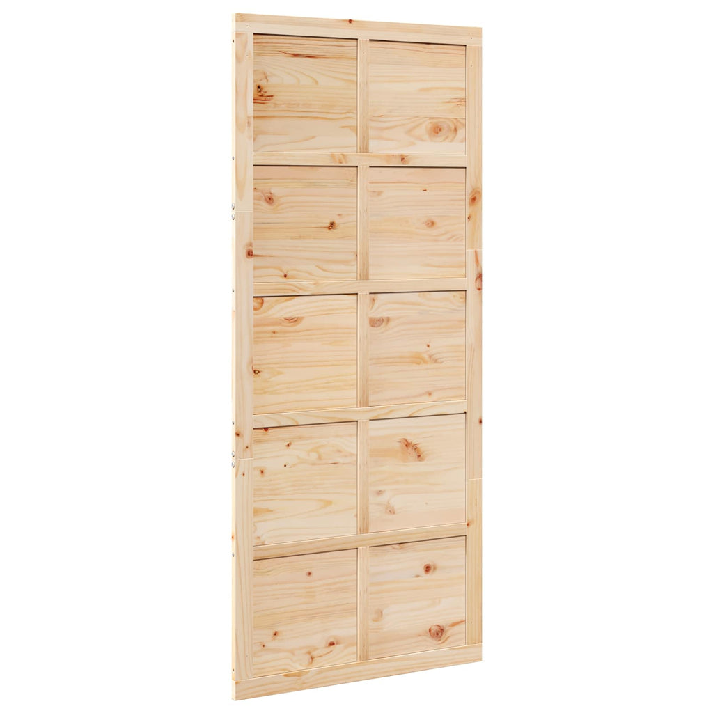 vidaXL Drzwi do stodoły naturalny 80 x 2,5 x 208 cm