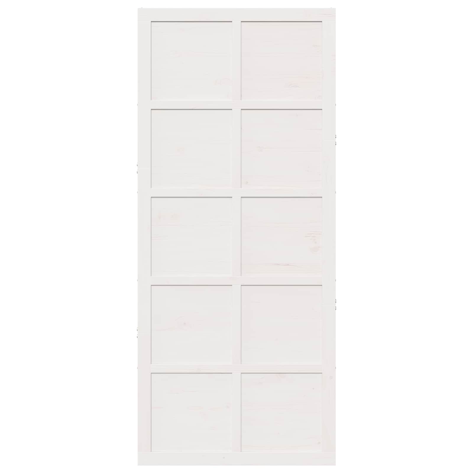 vidaXL Drzwi do stodoły Biały 80 x 2,5 x 208 cm Lite drewno sosnowe