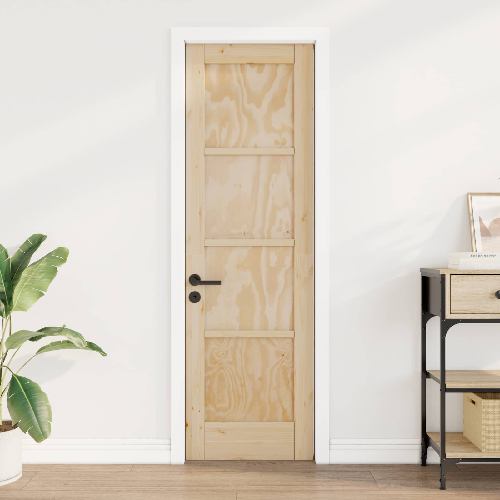 vidaXL Drzwi wewnętrzne naturalny 61 x 198,5 cm sklejka