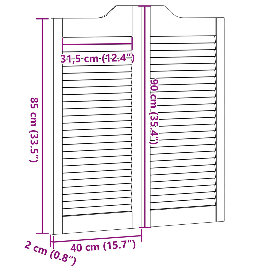 vidaXL Drzwi wahadłowe naturalny 90 x 40 cm Lite drewno sosnowe