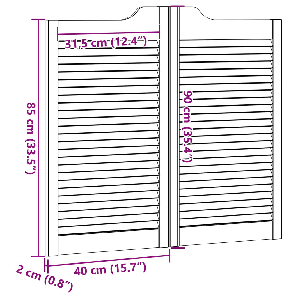 vidaXL Drzwi wahadłowe 2 pcs naturalny Lite drewno sosnowe