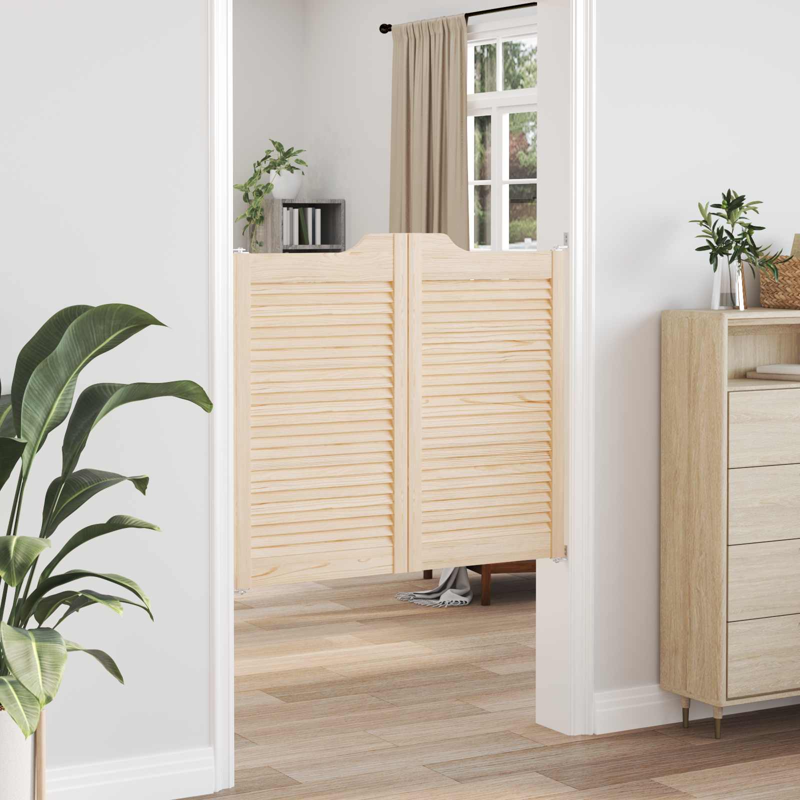 vidaXL Drzwi wahadłowe 2 pcs naturalny Lite drewno sosnowe