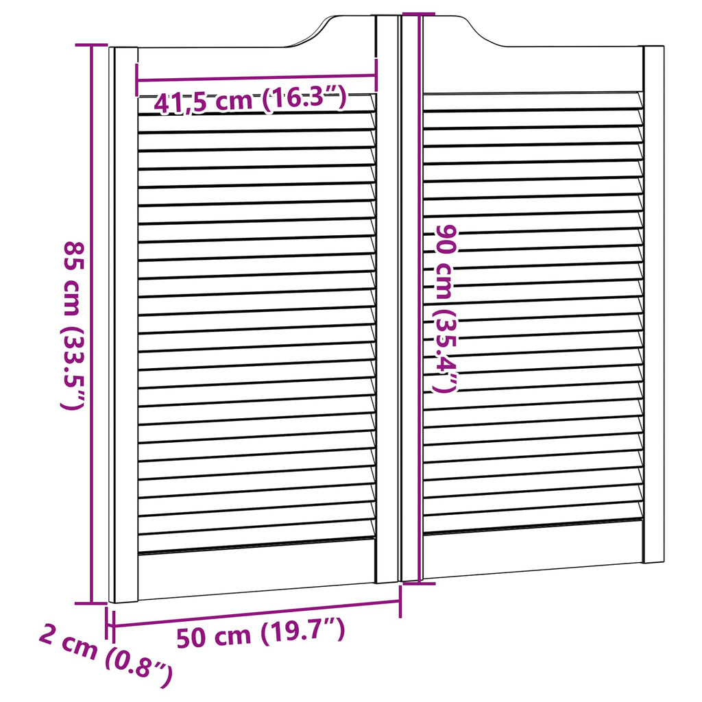 vidaXL Drzwi wahadłowe 2 pcs naturalny Lite drewno sosnowe