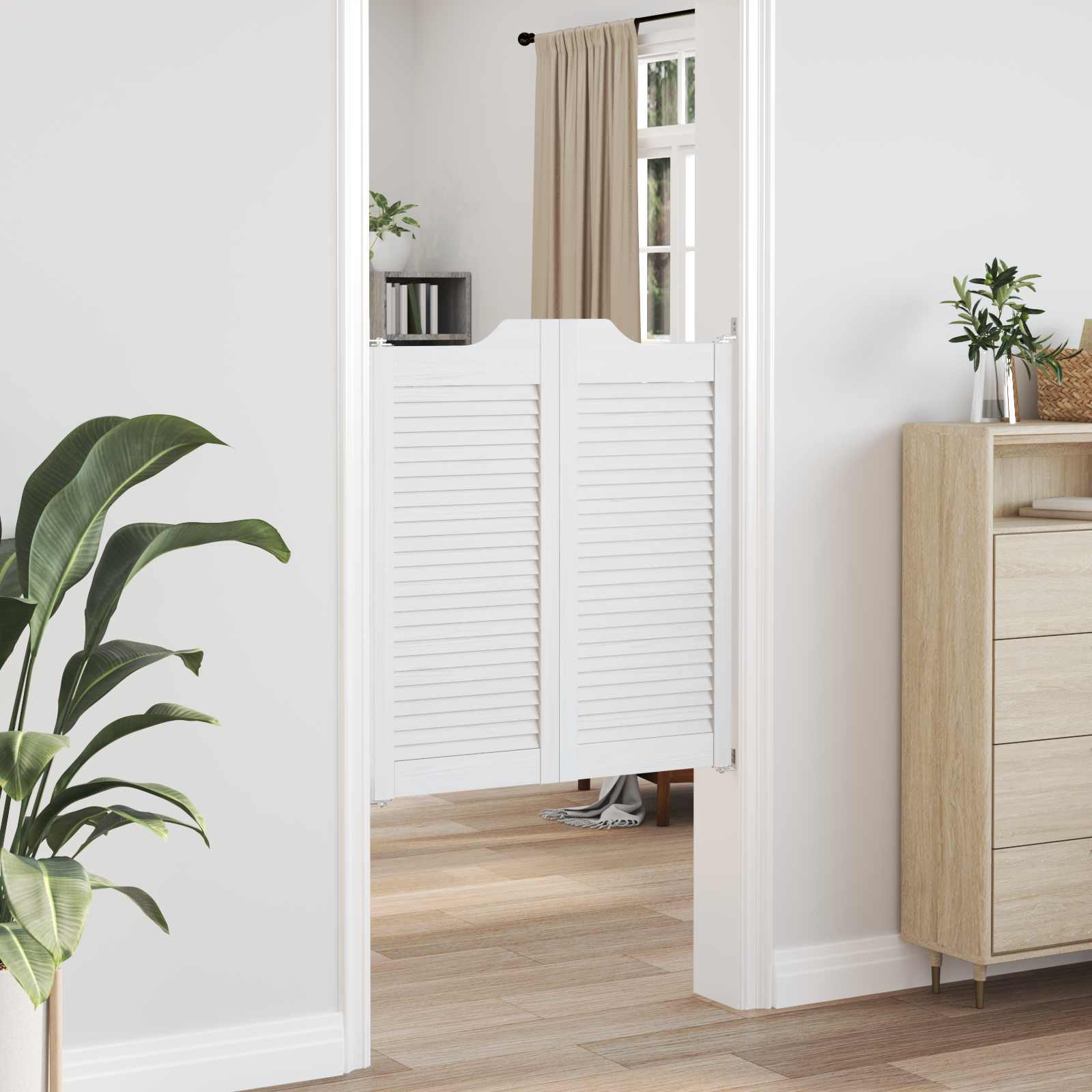 vidaXL Drzwi wahadłowe 2 pcs Biały Lite drewno sosnowe