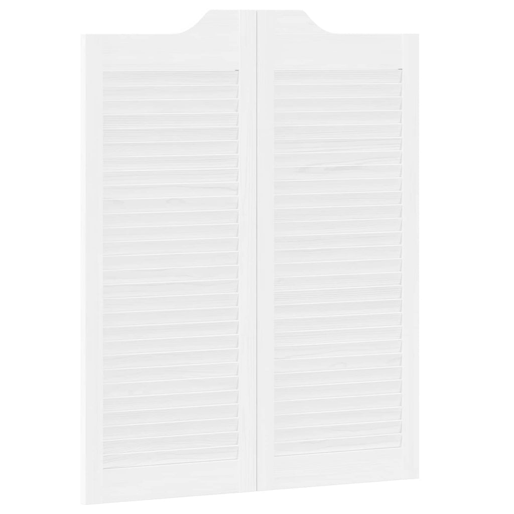 vidaXL Drzwi wahadłowe 2 pcs Biały Lite drewno sosnowe