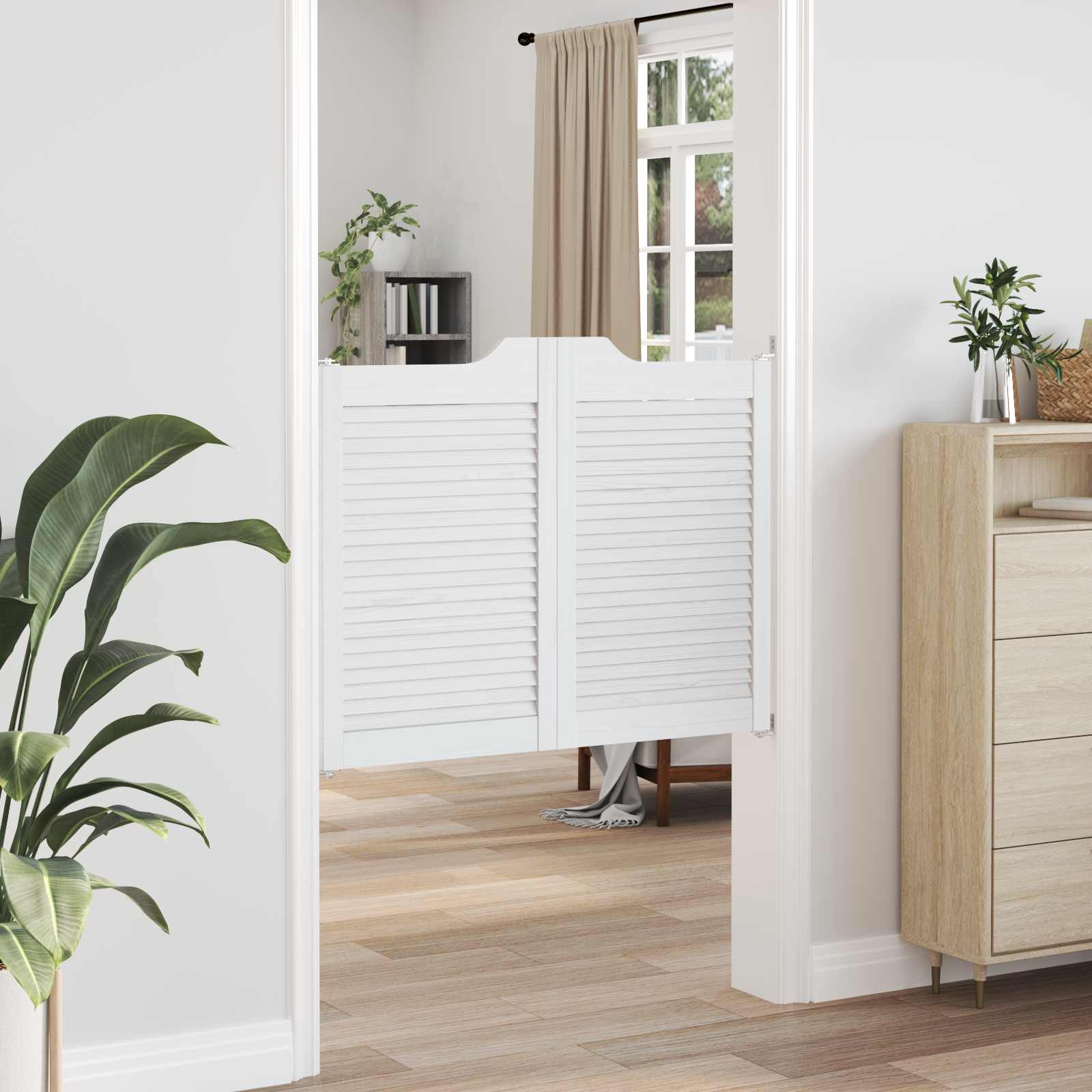 vidaXL Drzwi wahadłowe 2 pcs Biały Lite drewno sosnowe