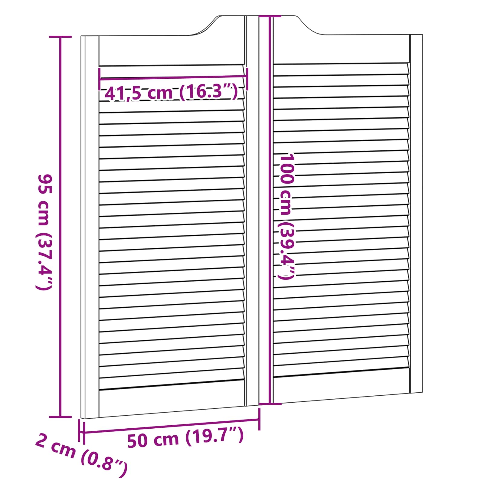 vidaXL Drzwi wahadłowe Biały 100 x 50 cm Lite drewno sosnowe