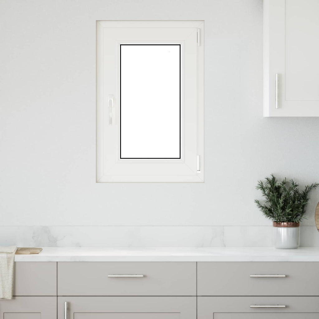 vidaXL Okno piwniczne RISOR 50 x 75 cm PVC i szkło Biały