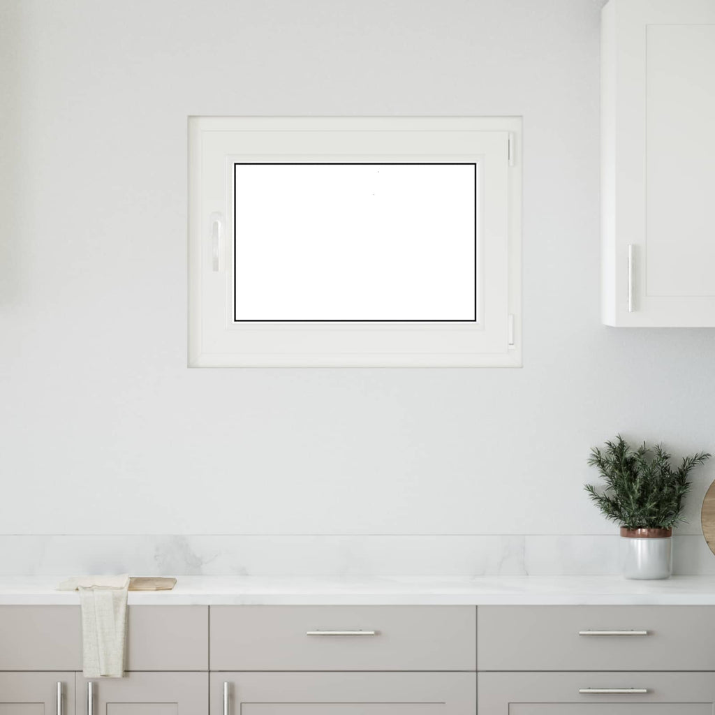vidaXL Okno piwniczne RISOR 80 x 50 cm PVC i szkło Biały