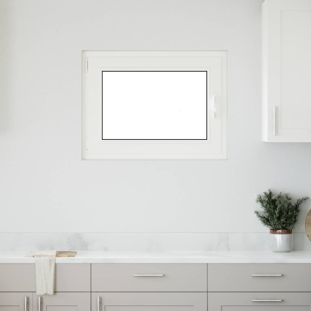 vidaXL Okno piwniczne RISOR 80 x 50 cm PVC i szkło Biały