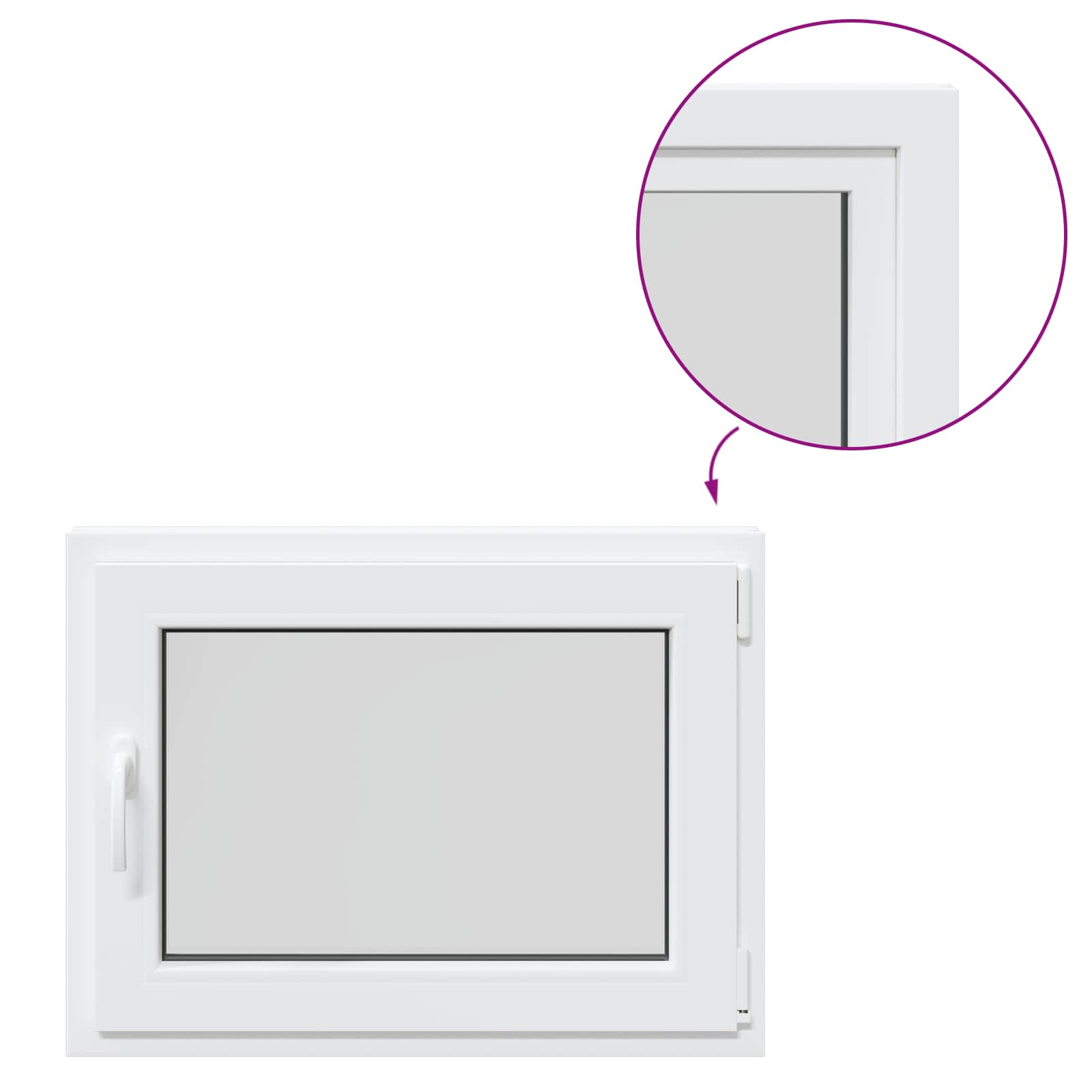 vidaXL Okno piwniczne RISOR 80 x 60 cm PVC i szkło Biały
