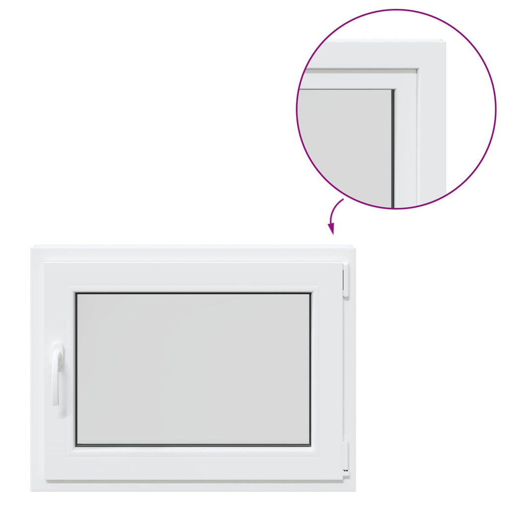vidaXL Okno piwniczne RISOR 80 x 70 cm PVC i szkło Biały