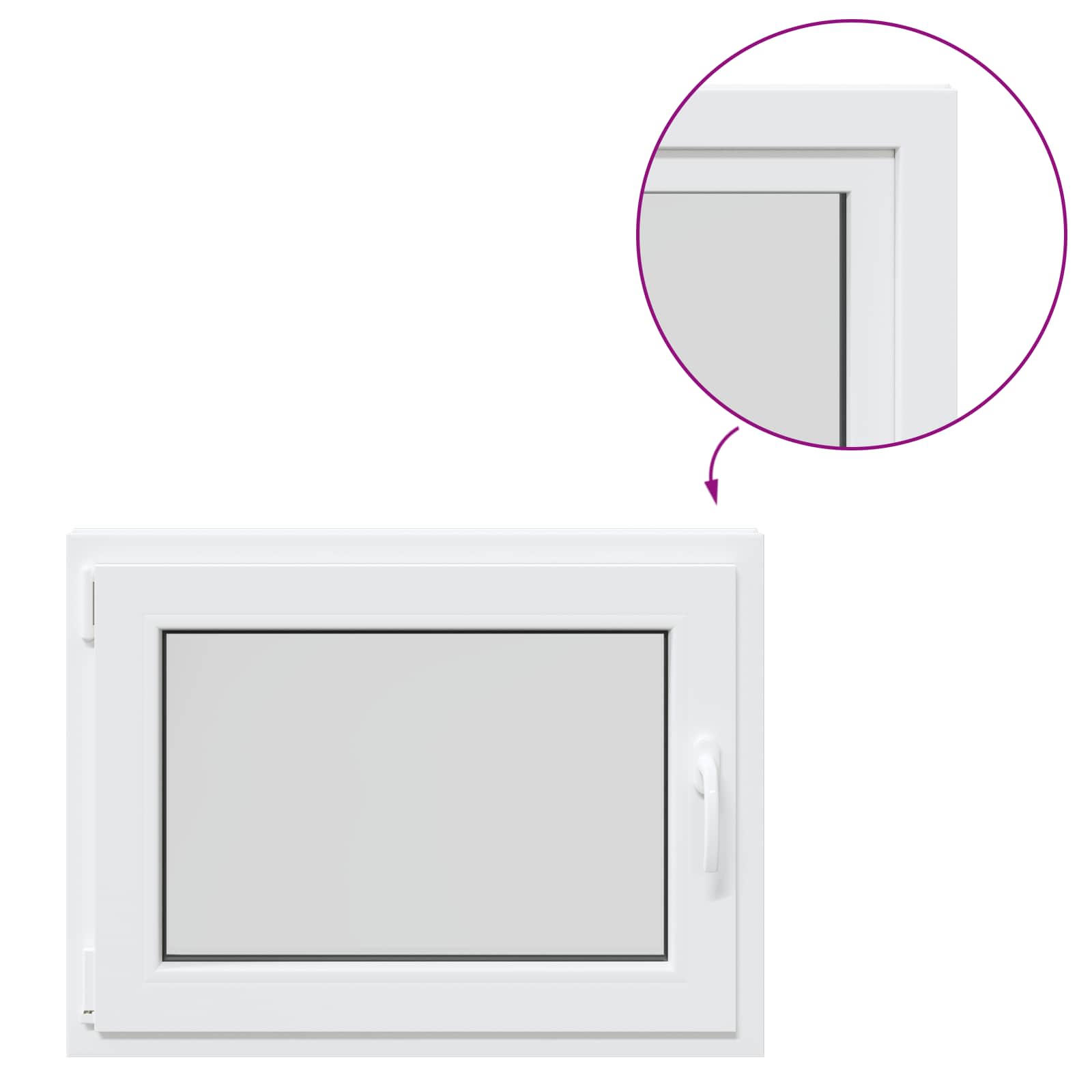 vidaXL Okno piwniczne RISOR 80 x 70 cm PVC i szkło Biały