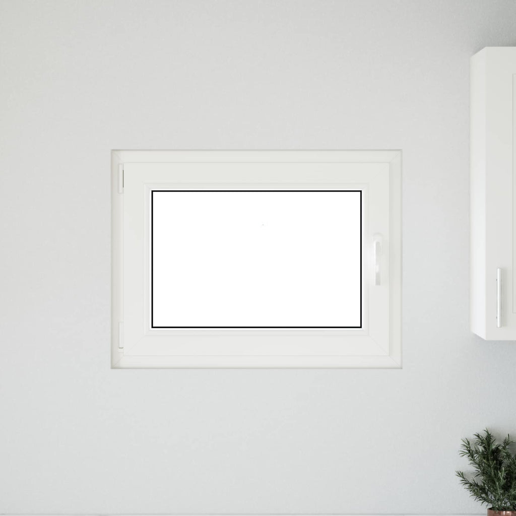 vidaXL Okno piwniczne RISOR 80 x 70 cm PVC i szkło Biały
