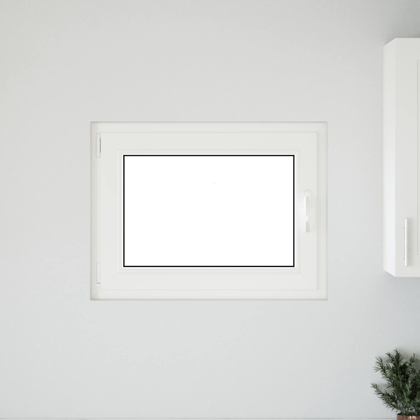 vidaXL Okno piwniczne RISOR 80 x 70 cm PVC i szkło Biały