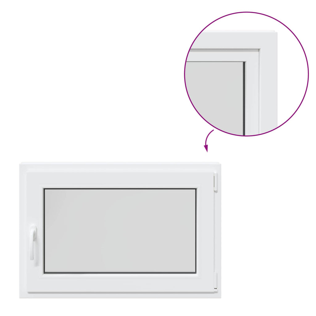 vidaXL Okno piwniczne RISOR 90 x 50 cm PVC i szkło Biały