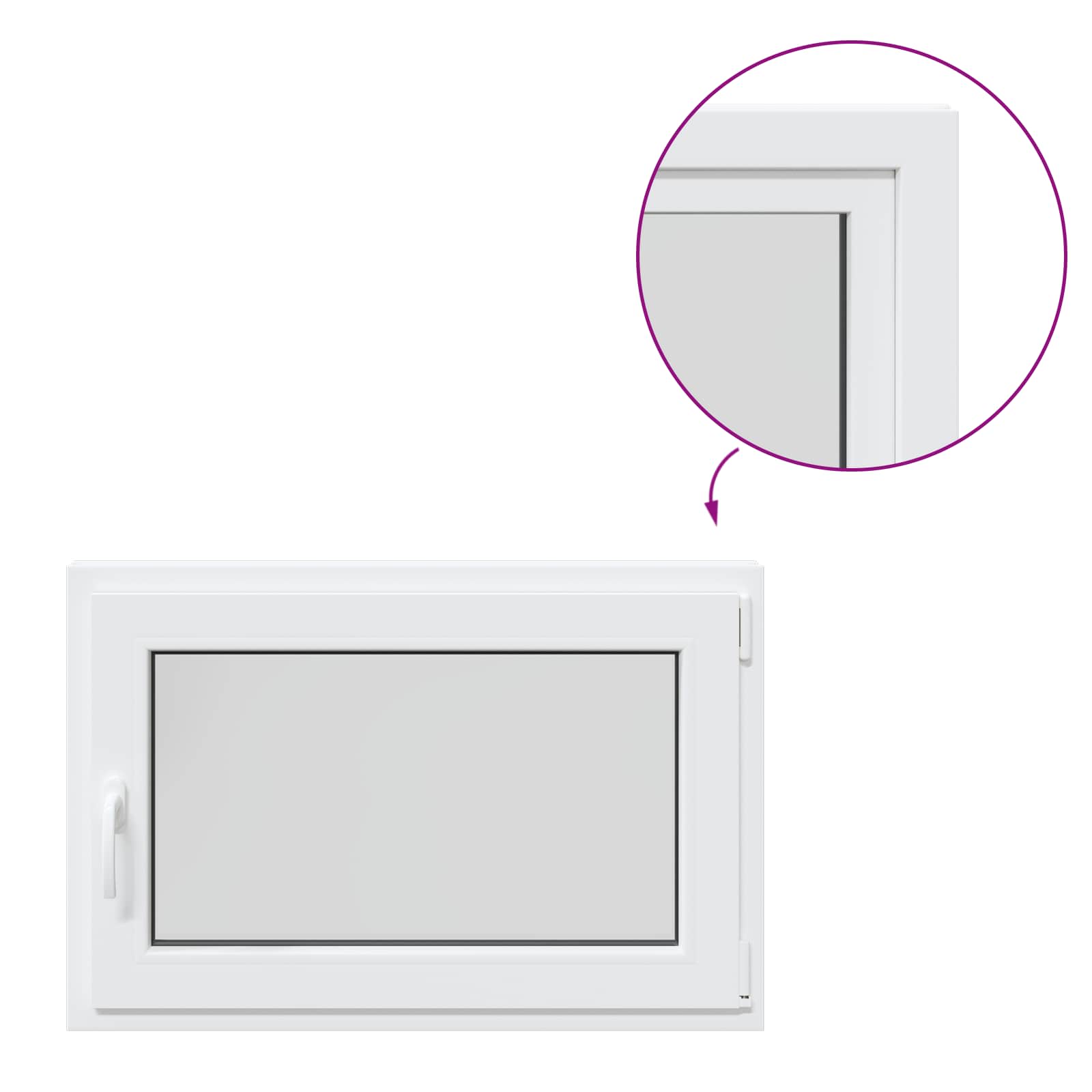 vidaXL Okno piwniczne RISOR 90 x 60 cm PVC i szkło Biały