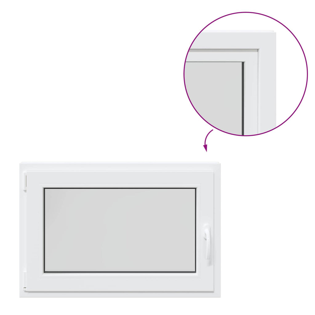 vidaXL Okno piwniczne RISOR 90 x 60 cm PVC i szkło Biały