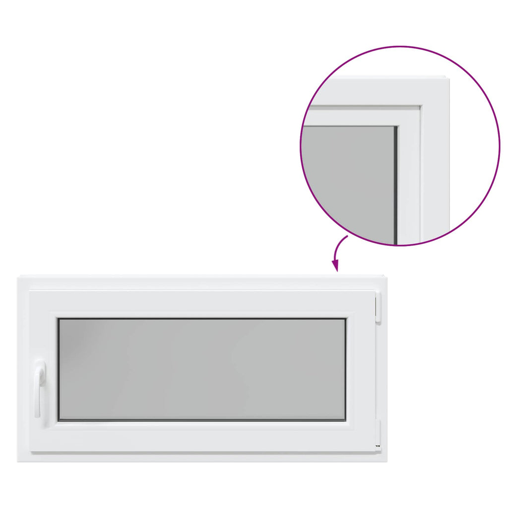 vidaXL Okno piwniczne RISOR 100 x 50 cm PVC i szkło Biały
