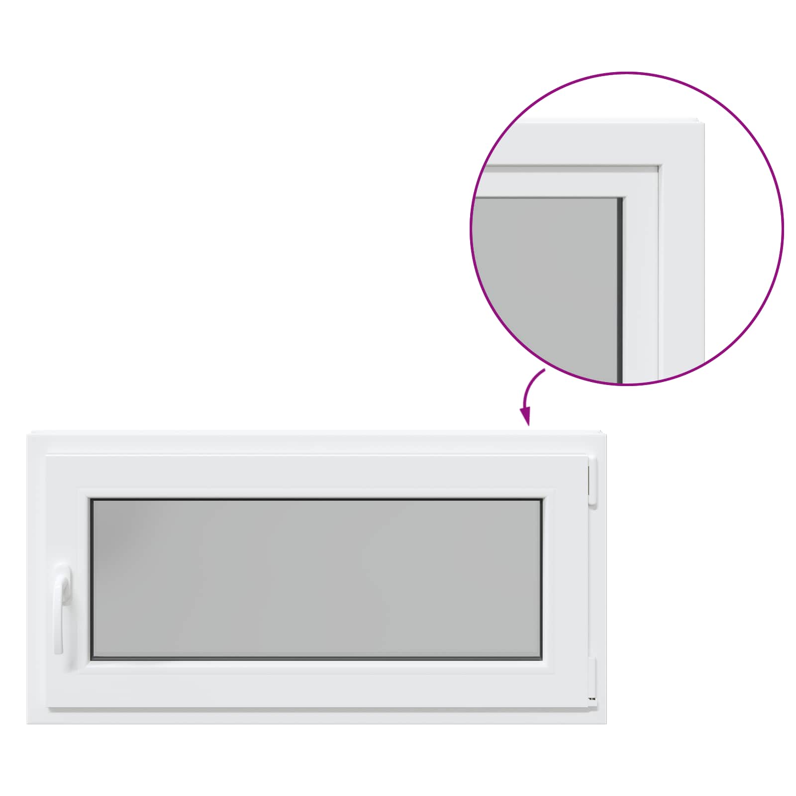 vidaXL Okno piwniczne RISOR 100 x 50 cm PVC i szkło Biały