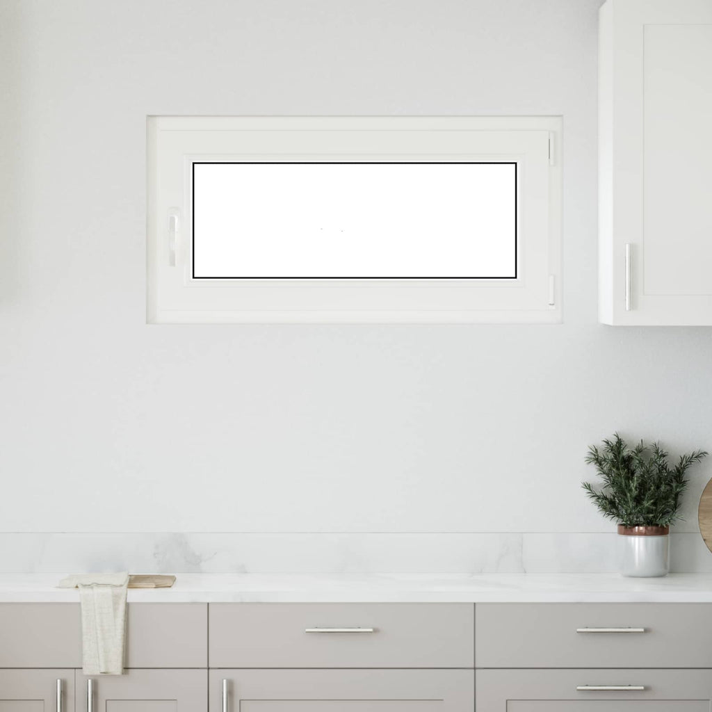 vidaXL Okno piwniczne RISOR 100 x 50 cm PVC i szkło Biały