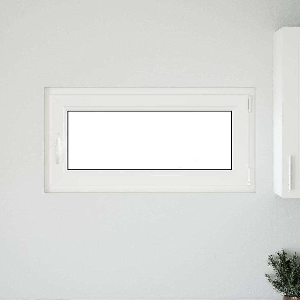 vidaXL Okno piwniczne RISOR 100 x 50 cm PVC i szkło Biały
