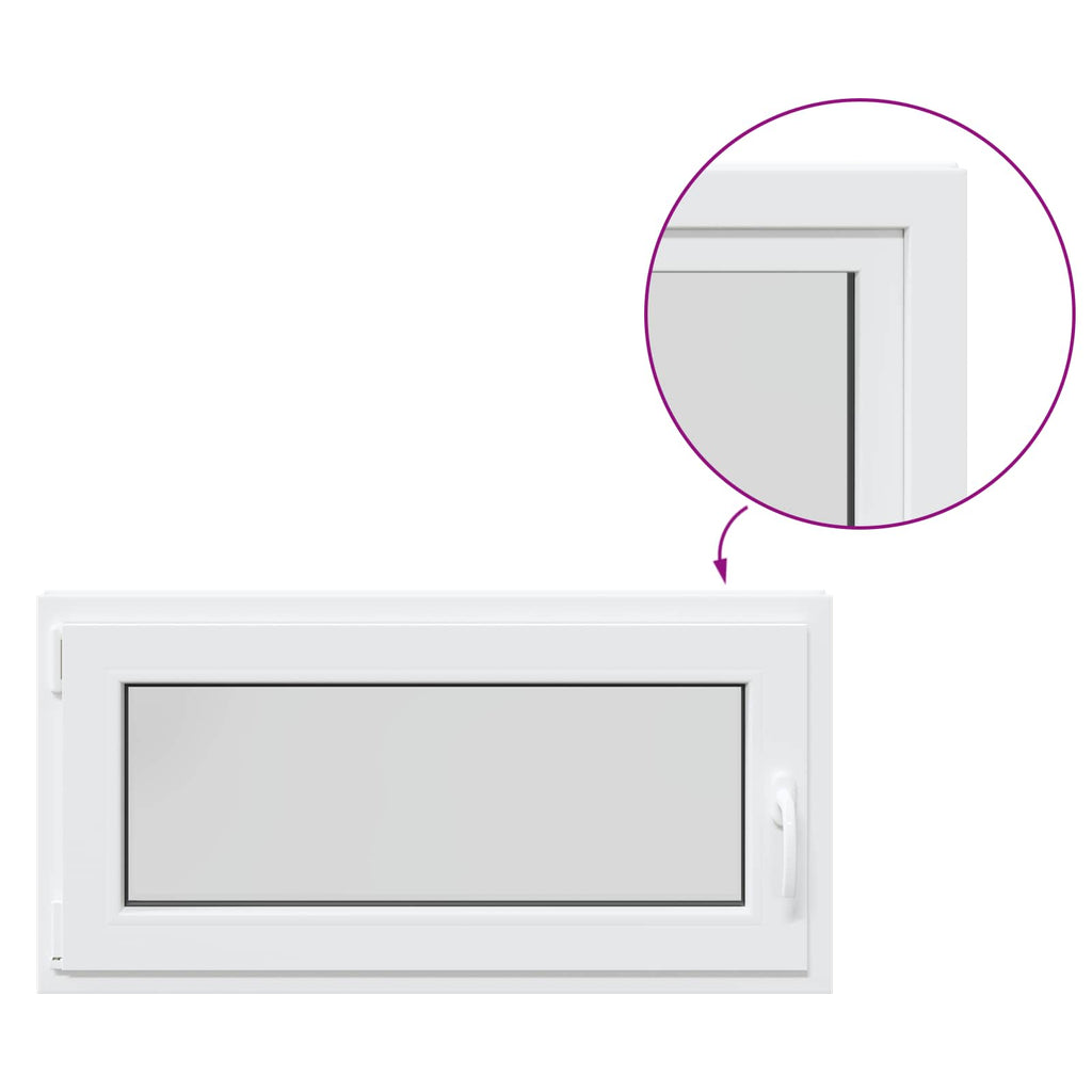vidaXL Okno piwniczne RISOR 100 x 50 cm PVC i szkło Biały