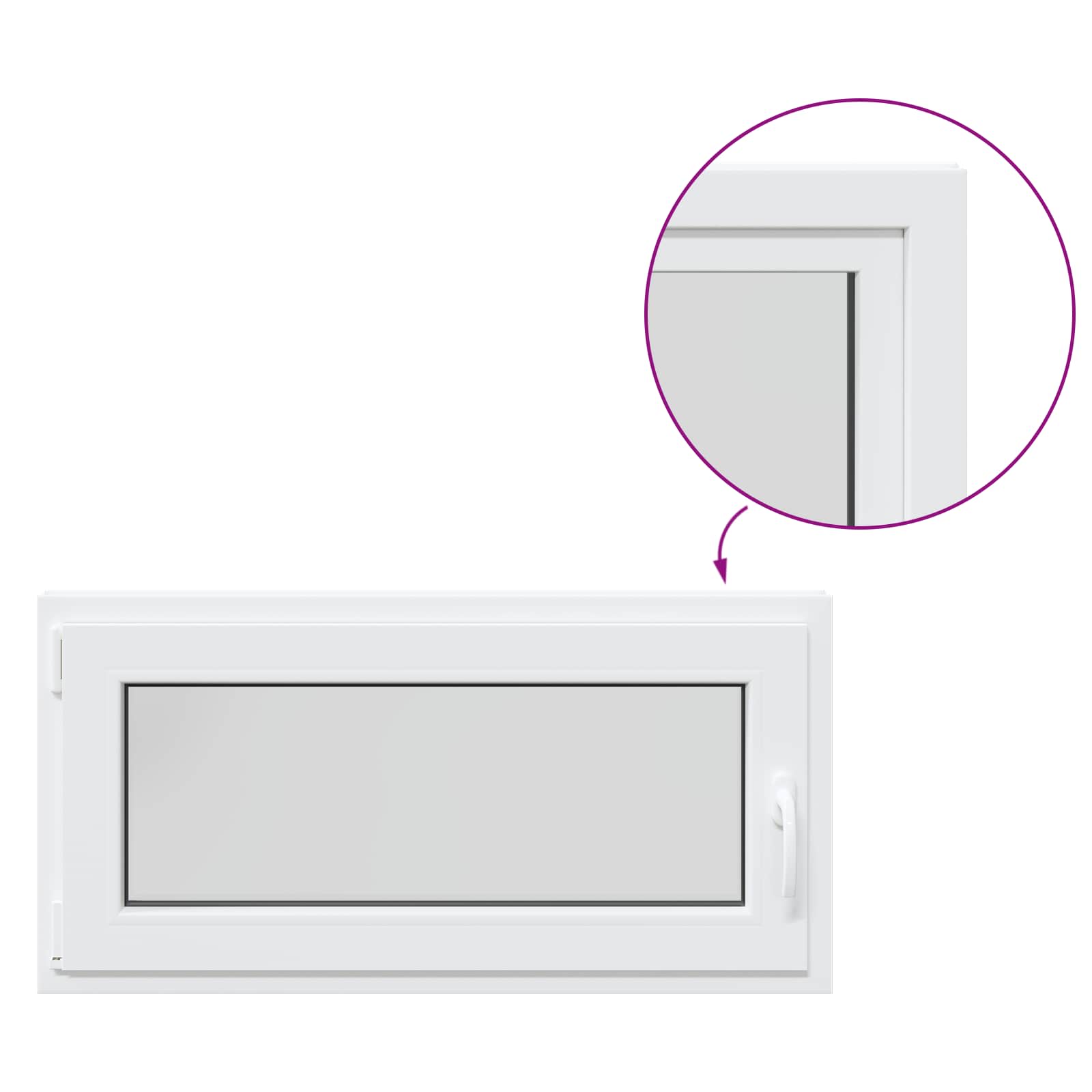 vidaXL Okno piwniczne RISOR 100 x 50 cm PVC i szkło Biały