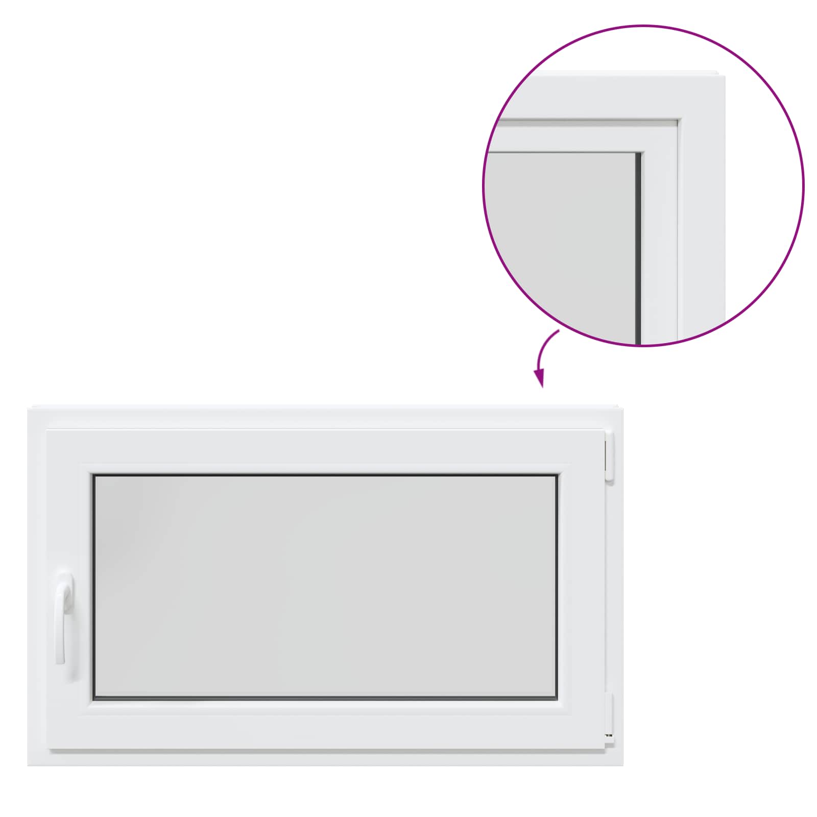 vidaXL Okno piwniczne RISOR 100 x 60 cm PVC i szkło Biały