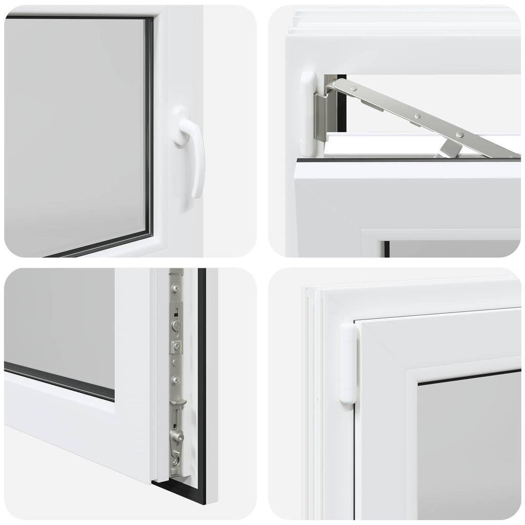 vidaXL Okno piwniczne RISOR 100 x 60 cm PVC i szkło Biały