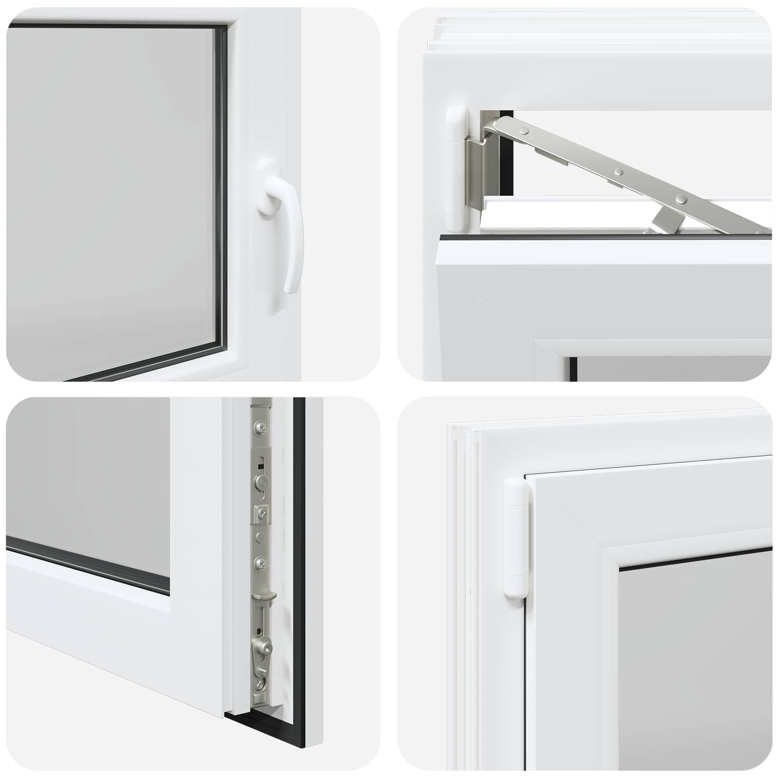 vidaXL Okno piwniczne RISOR 100 x 60 cm PVC i szkło Biały