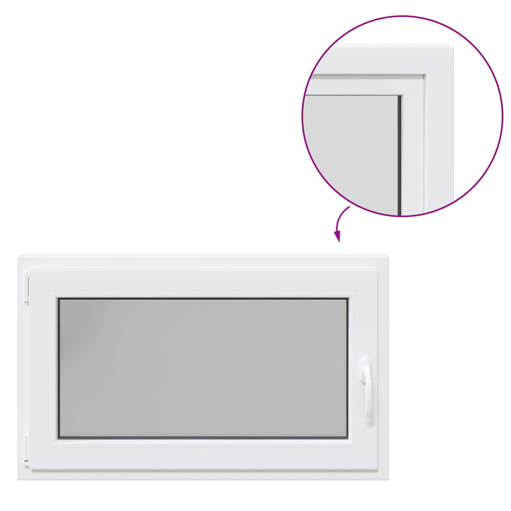 vidaXL Okno piwniczne RISOR 100 x 60 cm PVC i szkło Biały