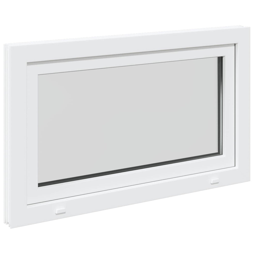 vidaXL Okno piwniczne RISOR 100 x 60 cm PVC i szkło Biały