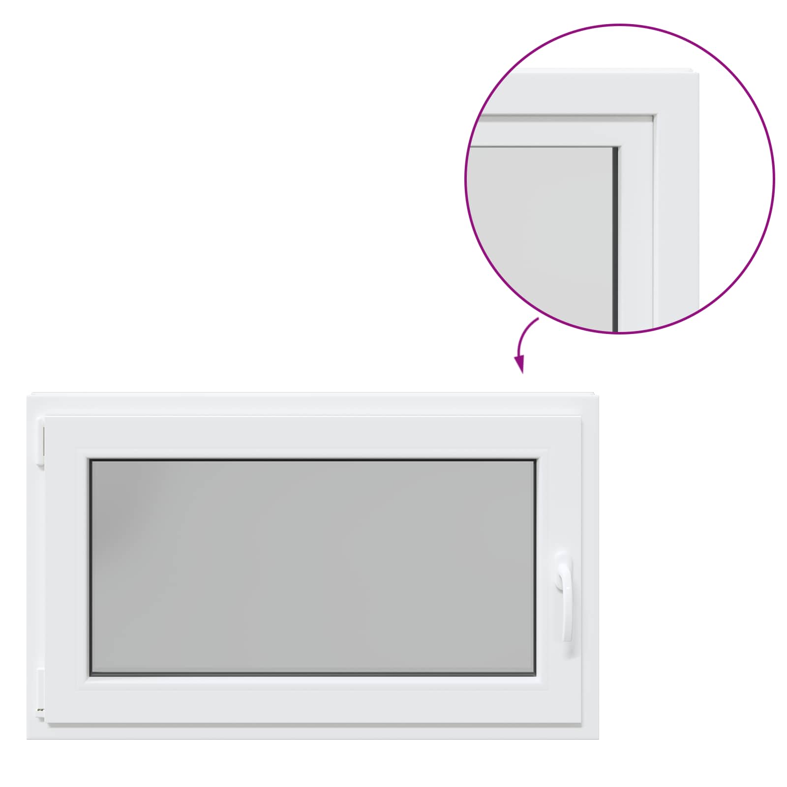vidaXL Okno piwniczne RISOR 100 x 70 cm PVC i szkło Biały