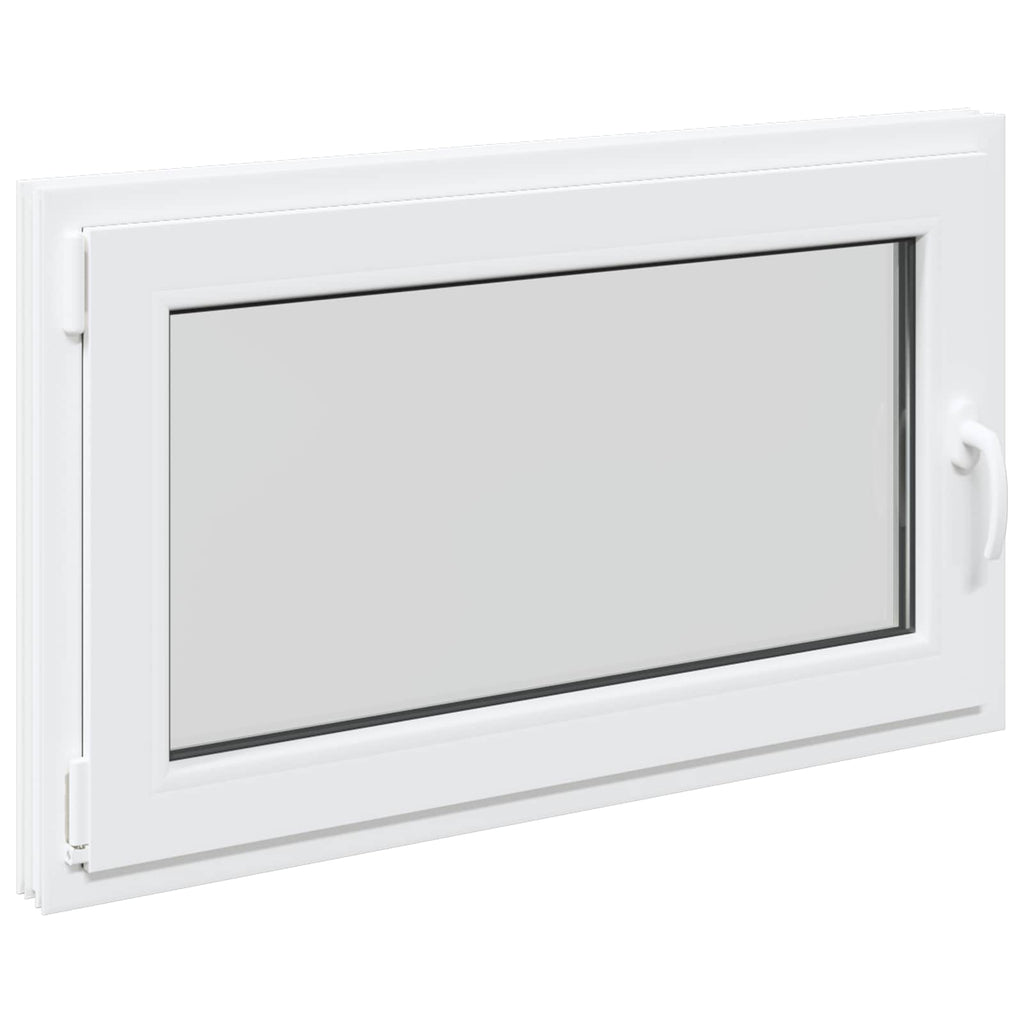 vidaXL Okno piwniczne RISOR 100 x 70 cm PVC i szkło Biały