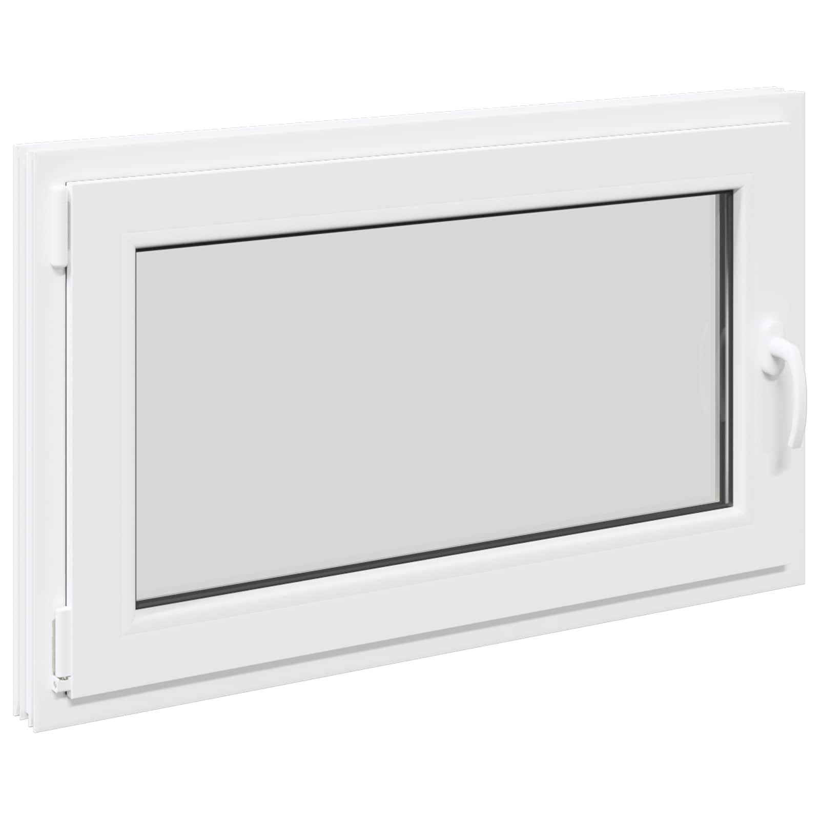 vidaXL Okno piwniczne RISOR 100 x 70 cm PVC i szkło Biały