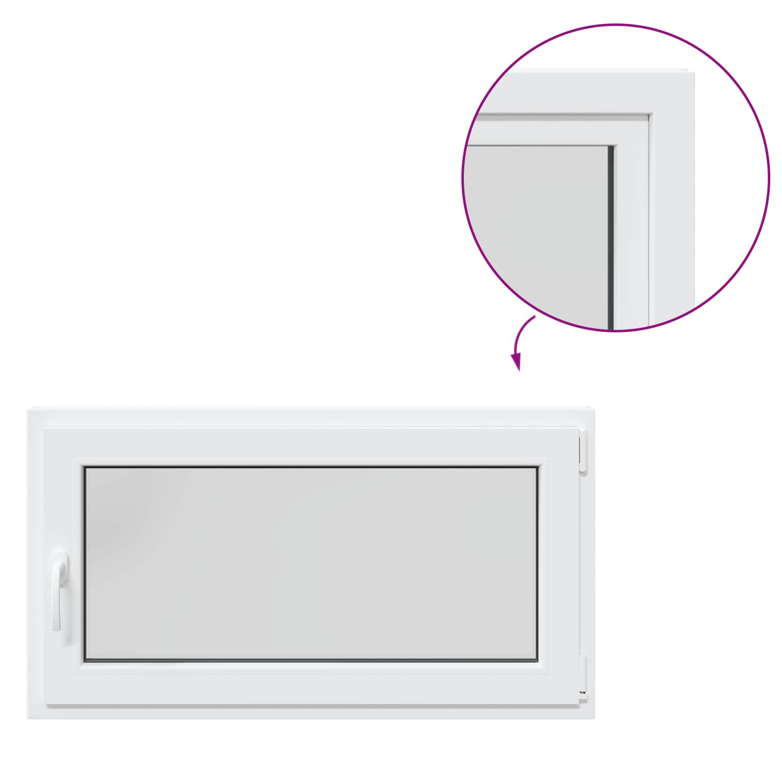 vidaXL Okno piwniczne RISOR 110 x 60 cm PVC i szkło Biały