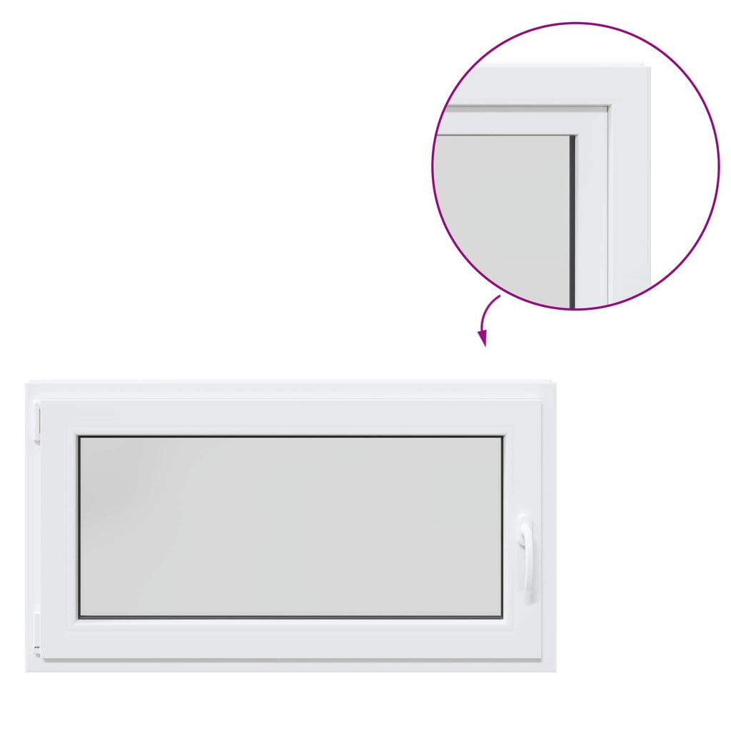 vidaXL Okno piwniczne RISOR 110 x 60 cm PVC i szkło Biały