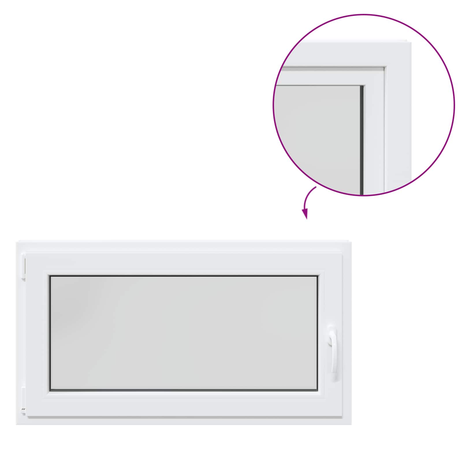 vidaXL Okno piwniczne RISOR 110 x 60 cm PVC i szkło Biały
