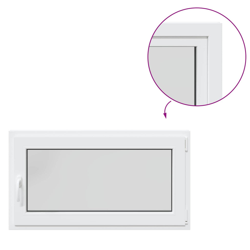 vidaXL Okno piwniczne RISOR 110 x 70 cm PVC i szkło Biały