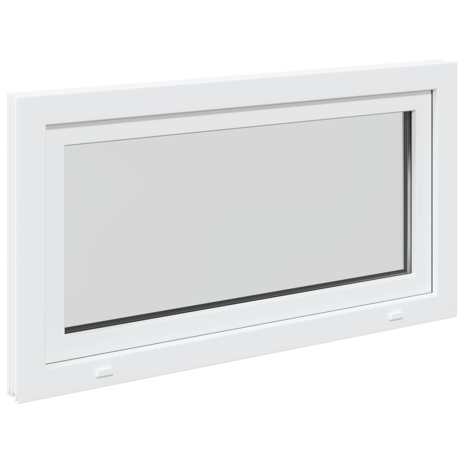 vidaXL Okno piwniczne RISOR 110 x 70 cm PVC i szkło Biały