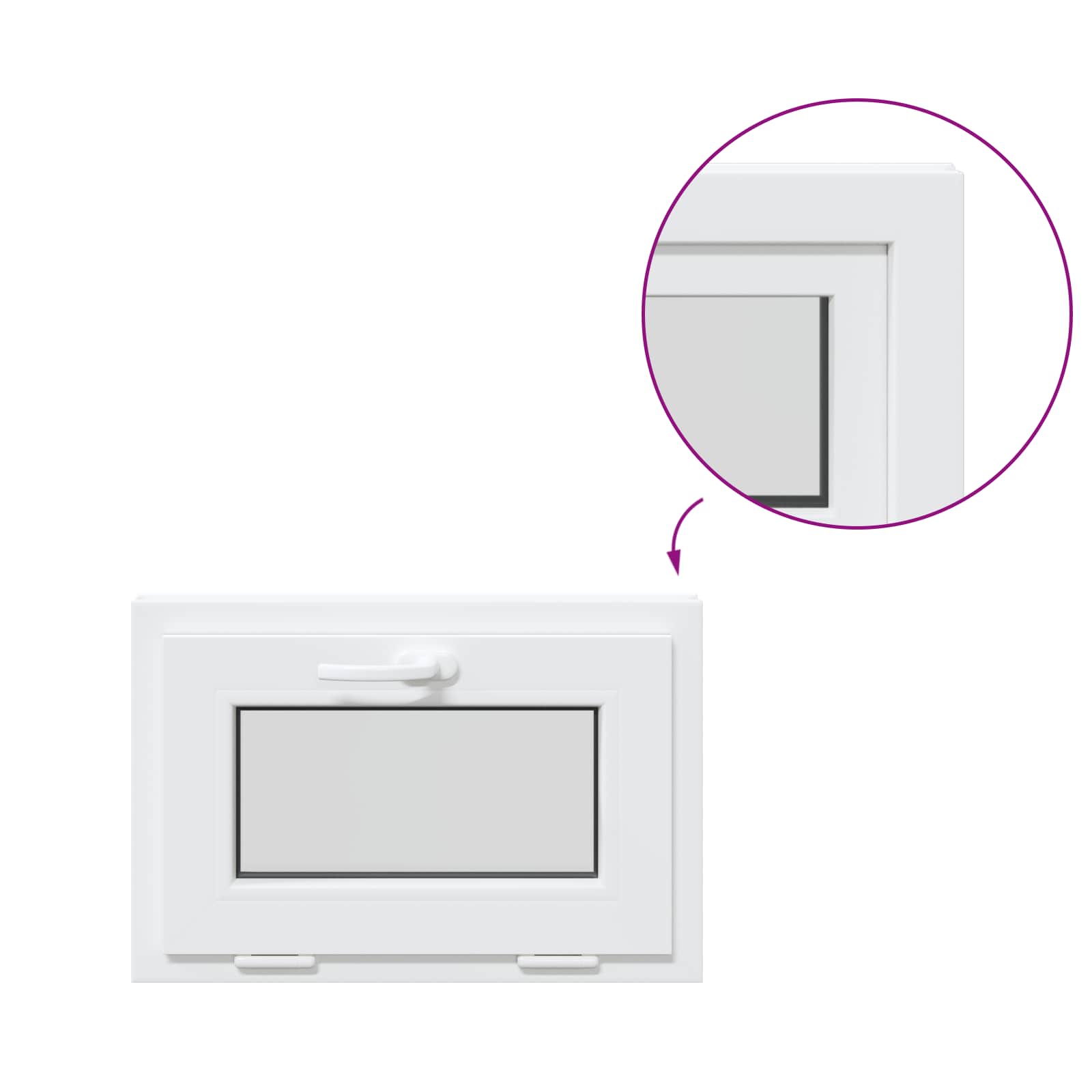 vidaXL Okno piwniczne RISOR 60 x 40 cm PVC i szkło Biały