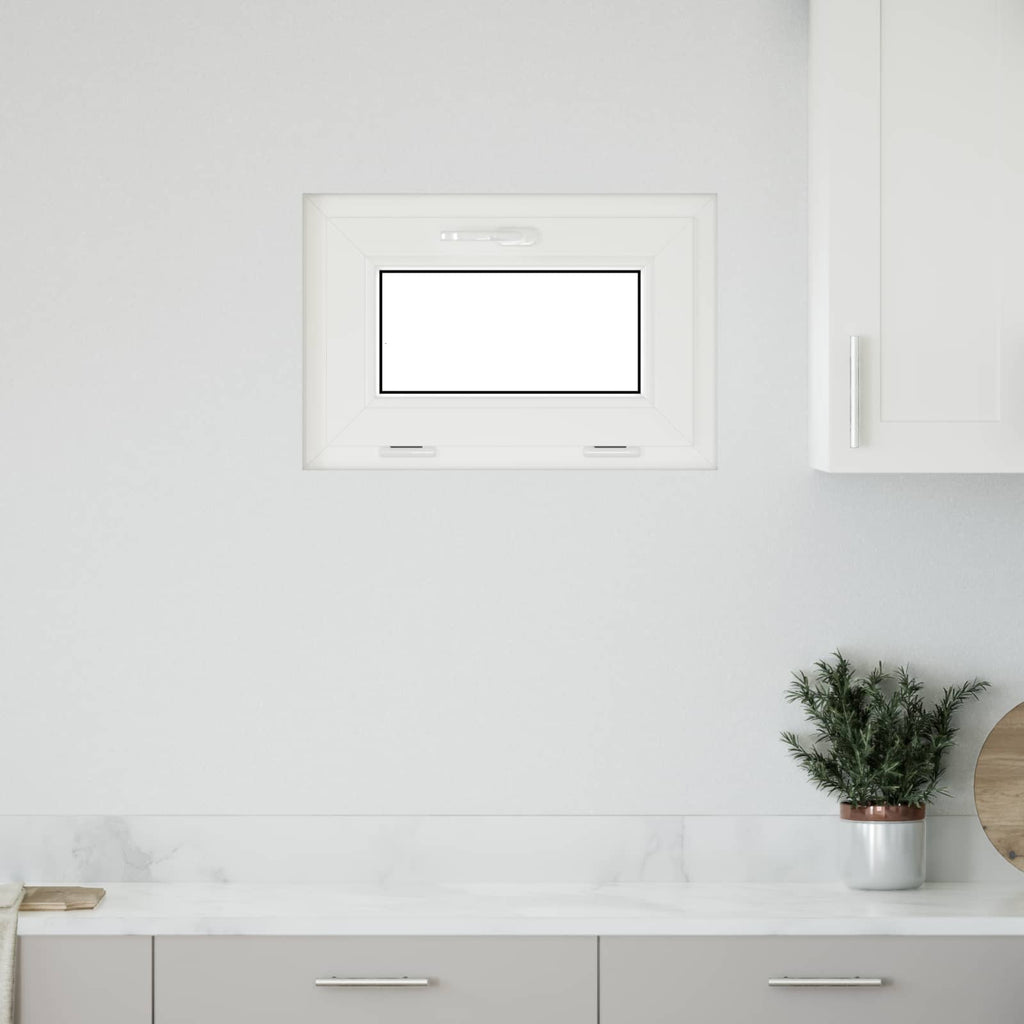 vidaXL Okno piwniczne RISOR 60 x 40 cm PVC i szkło Biały